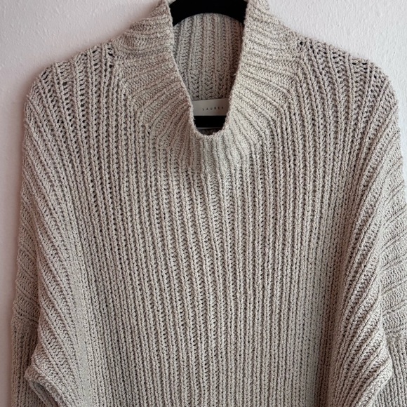 Lauren Manoogian rib boucle pullover in cream - Picture 4 of 9